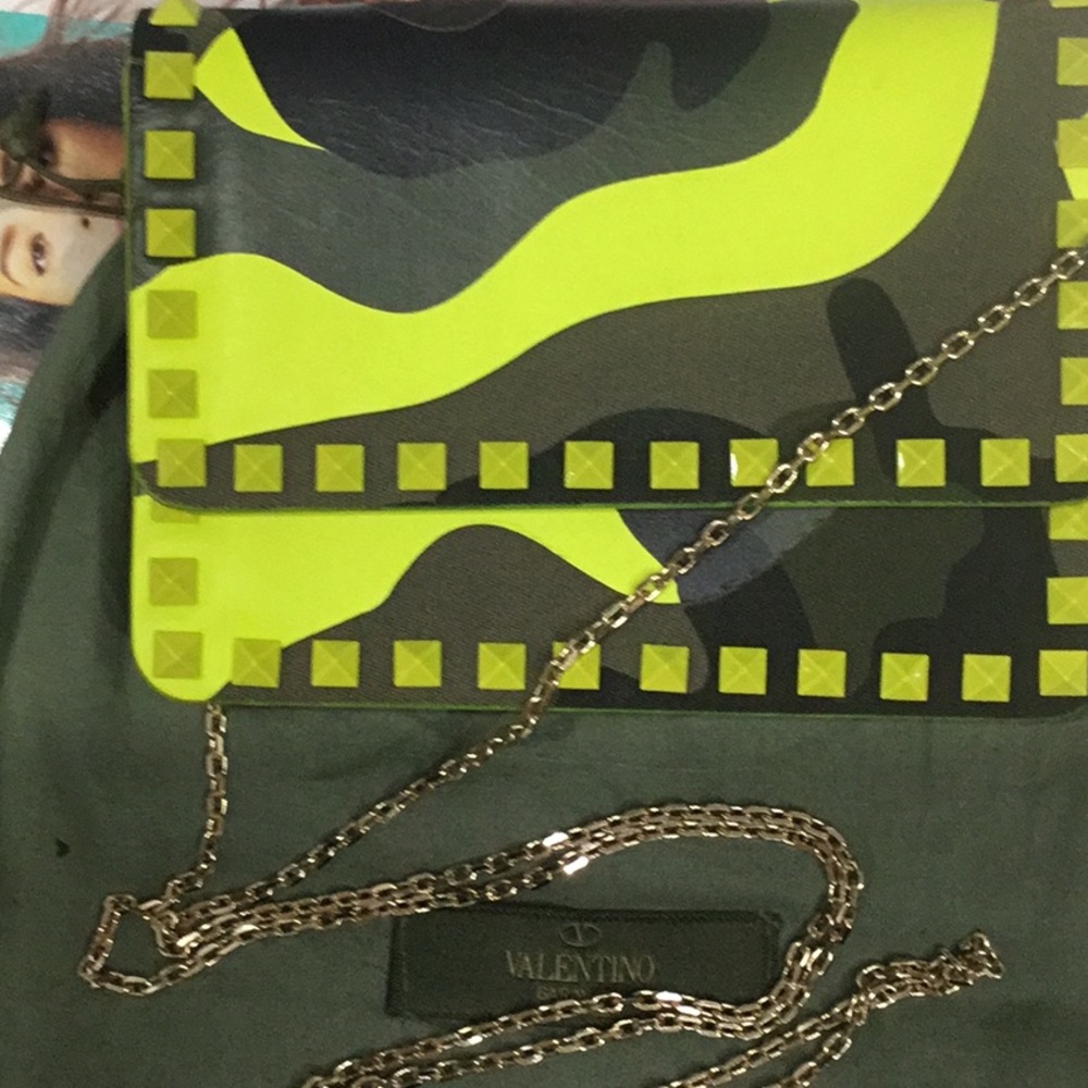 Valentino Rock stud camp wallet chain bag